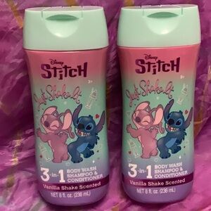 💖🌸2 BOTTLES Disney Stitch 3 in 1 Body Wash Shampoo & Conditi…